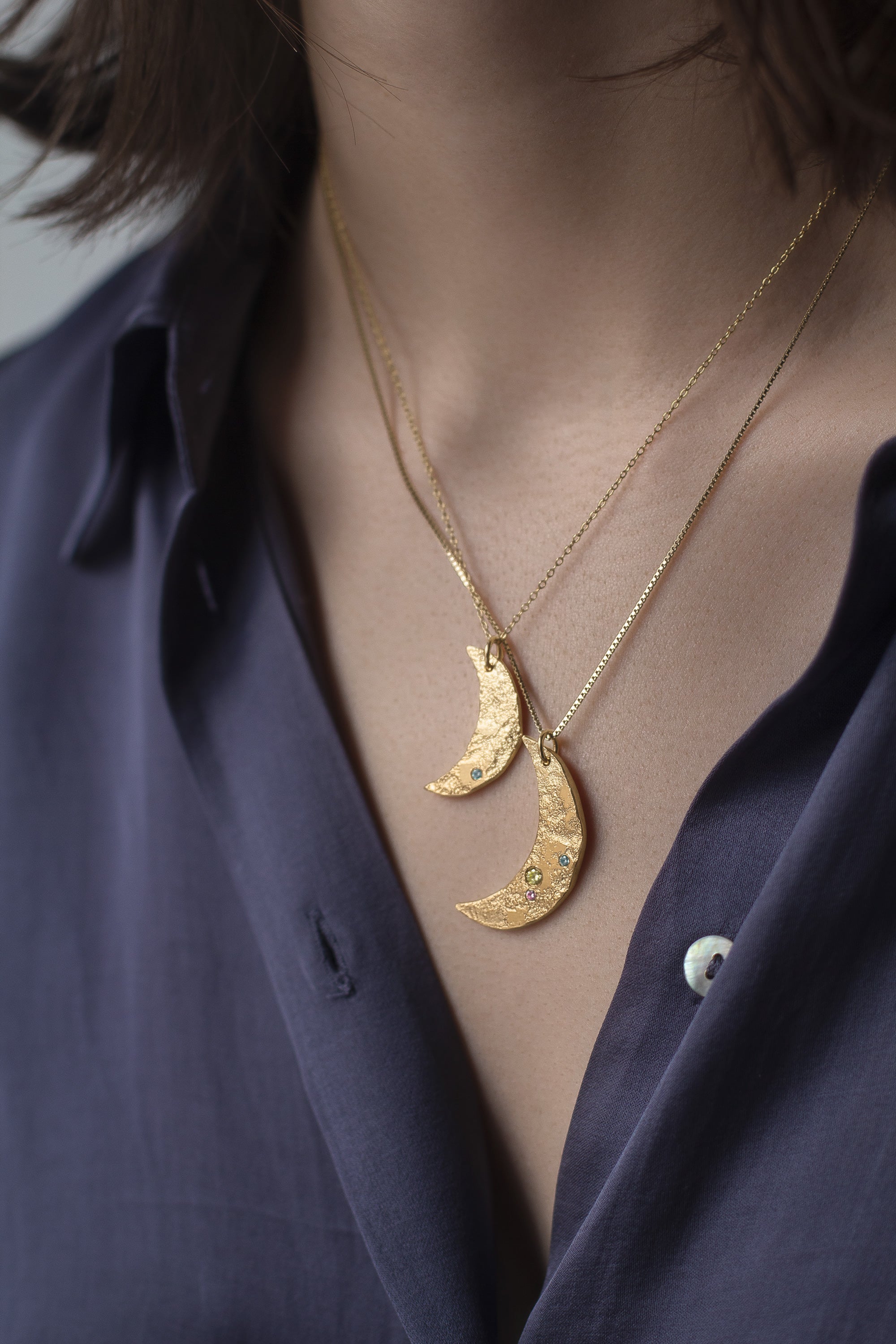 Gold hot sale moon chain