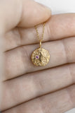 Mini Full Moon Necklace Gold
